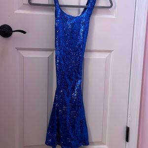 Blue sequin dress